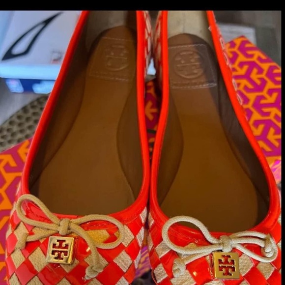 🔥1 hour sale - Worn 1X, Tory Burch, ballet Prescott flats, orange cream, 6.5 - Picture 9 of 11
